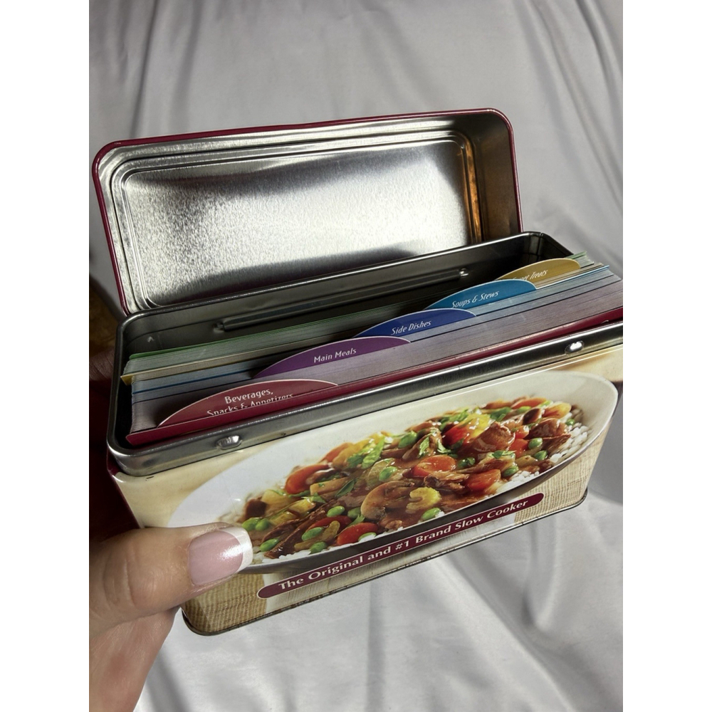 Crock-Pot Recipe Card Collection Tin Recipes & Blank Cards 5 Dividers - Picture 4 of 14